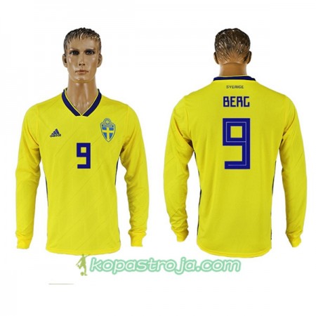 Billiga Fotbollströjor Sverige Berg 9 WM 2018 Hemma tröja Långärmad